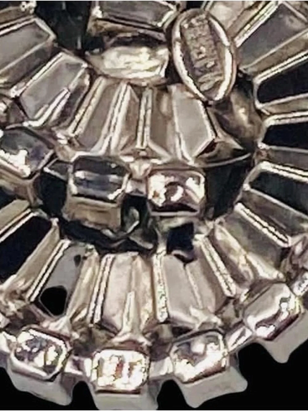 Vintage Warner Pinwheel Trapezoid Rhinestone Brooch
